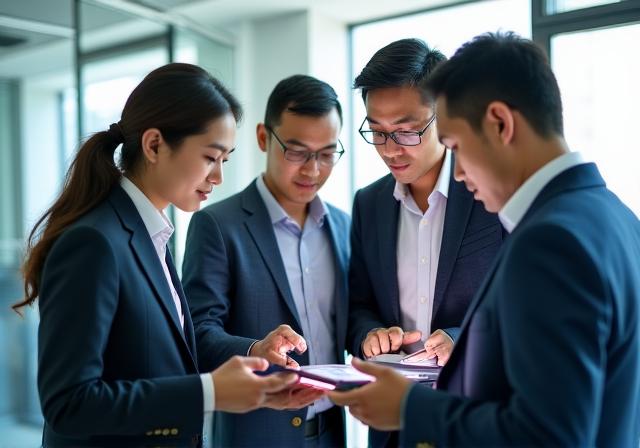 議論する専門家たち